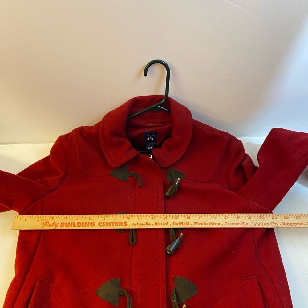Gap Pea Coat With Toggle Buttons Large Red Wool - image 8